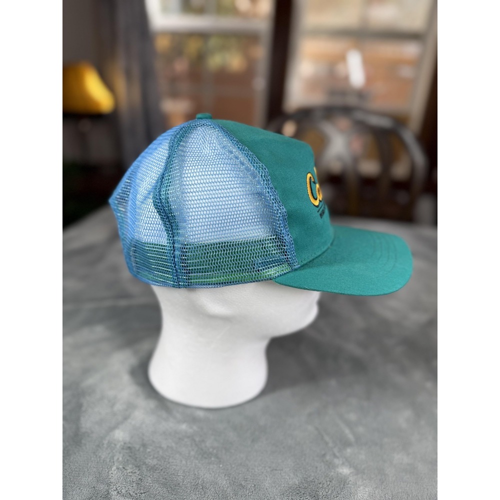 Vintage Cabela's Hat Cap Snap Back Green Blue Trucker Mesh Embroidered Mens 90s - Picture 4 of 8